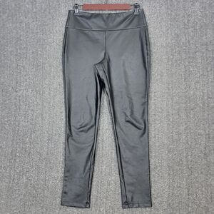 Kendall & Kylie Pants Womens Medium Black Faux Leather Vegan Pull-On Ankle